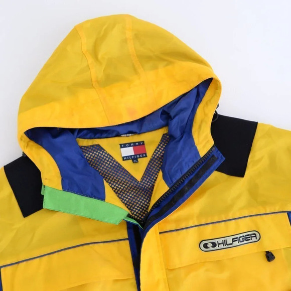 Tommy Hilfiger Vintage Y2K Yellow Ski Windbreaker Jacket ~Yellow ~Xlarge - Picture 10 of 16